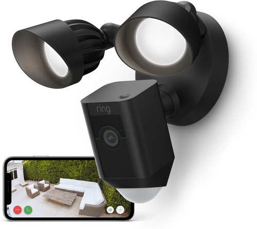 DE BESTE RING FLOODLIGHT CAM WIRED PLUS ZWART