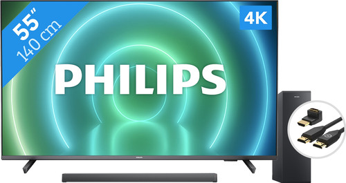 Philips 55PUS7906 - Ambilight (2021) + Soundbar + HDMI cable Main Image