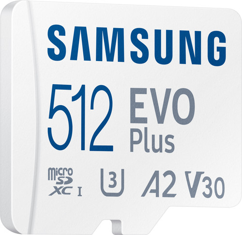 Samsung Evo Plus 512GB microSDXC UHS-I U3 130Mb/s Full HD & 4K UHD Memory  Card with Adapte