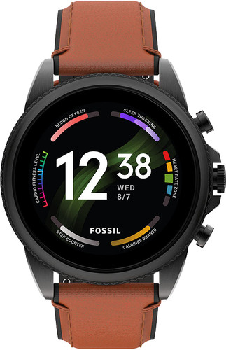 Fossil Gen 6 Display FTW4062 Black/Brown 44mm - Coolblue - Before 23:59,  delivered tomorrow