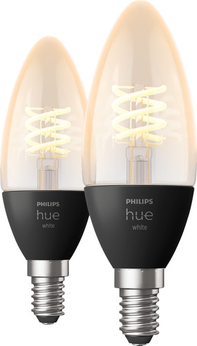 lila automaat Parana rivier Philips Hue Filamentlamp White kaarslamp E14 Duo pack - Smart lampen -  Coolblue