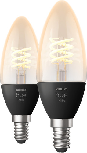 Roei uit Structureel mate Philips Hue Filamentlamp White kaarslamp E14 Duo pack - Smart lampen -  Coolblue