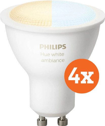 Philips Hue White Ambiance GU10 Bluetooth 4-pack Main Image