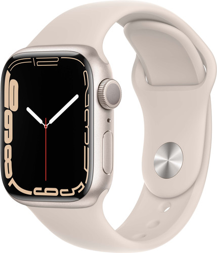 Apple Watch Series 7 41mm Witgoud Aluminium Crème Sportband - Coolblue -  Voor 23.59u, morgen in huis