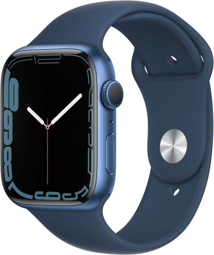 Apple Watch Series 7 45mm Blauw Aluminium Blauwe Sportband - Coolblue -  Voor 23.59u, morgen in huis