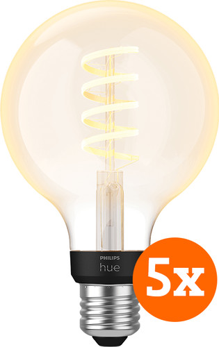 Philips Hue Filament Light White Ambiance Globe E27 5-pack Main Image