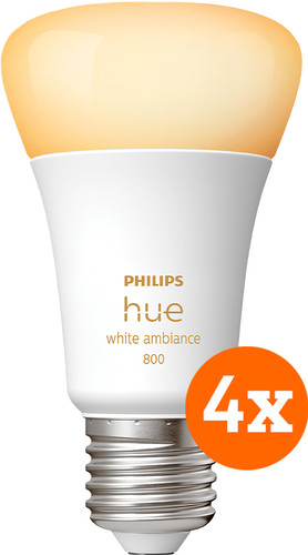 Philips Hue White Ambiance E27 800lm 4-pack Main Image