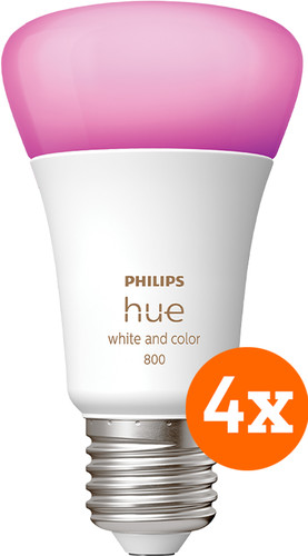 Philips Hue White and Color E27 800lm 4-pack Main Image