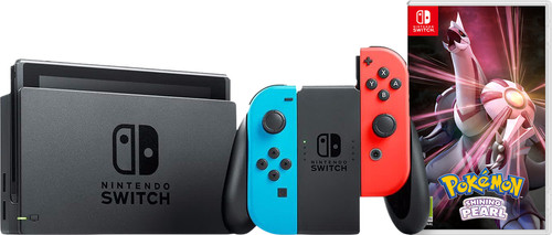 Nintendo Switch Rood/Blauw + Pokemon Shining Pearl Main Image