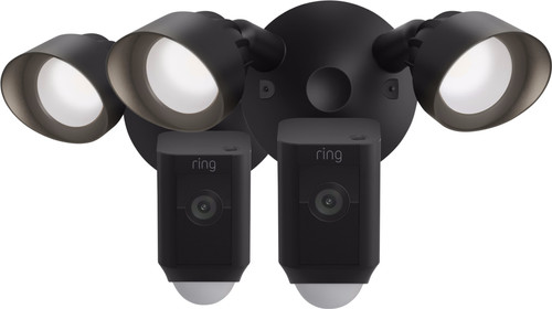 DE BESTE RING FLOODLIGHT CAM WIRED PLUS ZWART DUO-PACK