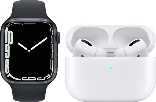 Apple Watch Series 7 45mm Middernacht Aluminium Middernacht Sportband + Apple AirPods Pro Main Image