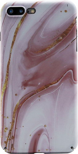 BlueBuilt Pink Marble Hard Case iPhone 7 / 8 Plus Back Cover - - Voor 23.59u, in huis