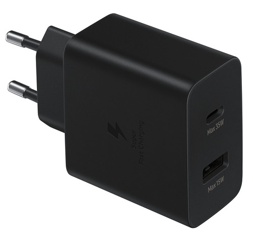 Samsung Super Fast Charging Oplader met 2 Usb Poorten 35W Zwart Main Image