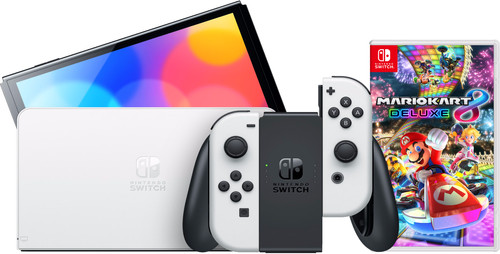 Nintendo Switch OLED White + Mario Kart 8 Deluxe Main Image