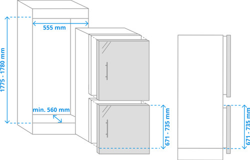 Réfrigérateur combiné encastrable SAMSUNG BRB26705EWW Metal Cooling