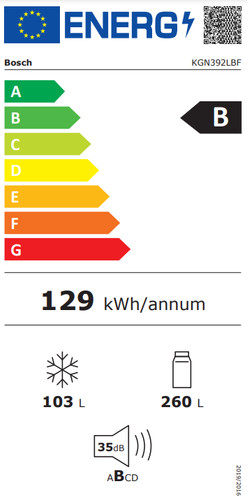 Bosch KGN392LBF energielabel
