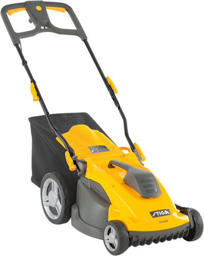Tondeuse à Gazon électrique Stiga Combi 340c - 1600 W - Largeur De Coupe 38 Cm - Rouge - Pour Pelouse Moyenne