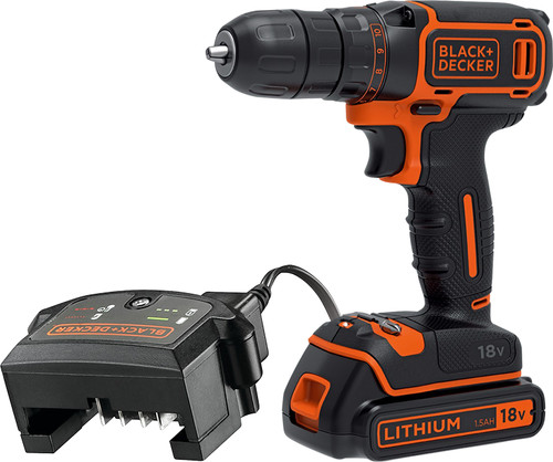 BLACK+DECKER BDCDC18K-QW - Taladro atornillador 18V, 30 Nm, 1