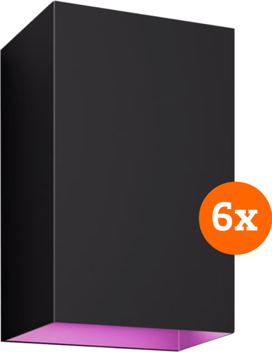 DE BESTE PHILIPS HUE RESONATE MUURLAMP WHITE AND COLOR ZWART 6-PACK