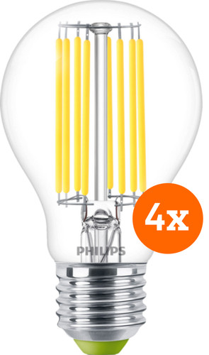 Philips LED Filament Light - 4W - E27 - Warm White Light 4-pack Main Image