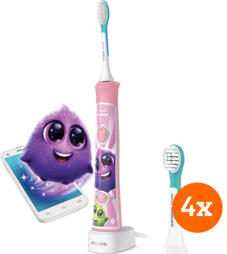 Philips Sonicare for Kids Connected HX6352/42 + Kids Brush Attachments from 3 years (4 units) Main Image