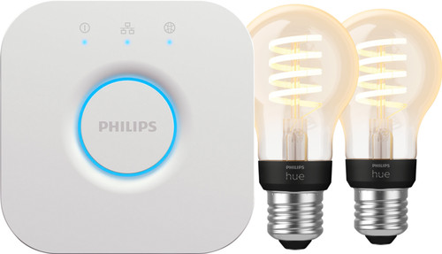 Philips Hue E27 Standaard Lamp 2-Pack Warm-Wit - Slimme LED Lamp Dimbaar Met Bluetooth En Alexa