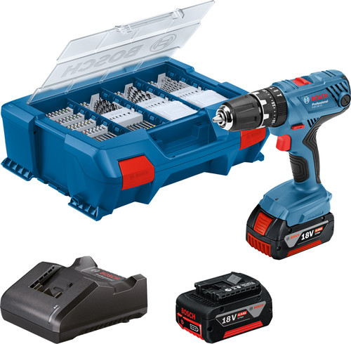 Bosch GSB 18V-21 + 82-delige bit- borenset - Coolblue - Voor 23.59u, morgen in huis