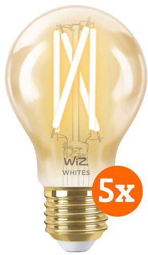 WiZ Smart Filament lamp Standaard Goud 5-pack - Warm tot Koelwit Licht - E27 Main Image