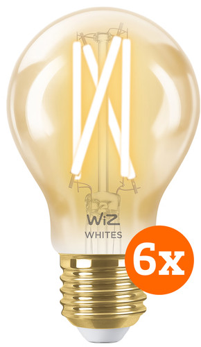 WiZ Smart Filament lamp Standaard Goud 6-pack - Warm tot Koelwit Licht - E27 Main Image