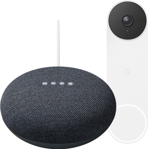 Google Nest Mini Gray + Google Nest Doorbell Main Image