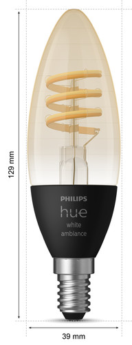 impliceren oven Lijm Philips Hue Filamentlamp White Ambiance kaarslamp E14 Losse lamp - Coolblue  - Voor 23.59u, morgen in huis