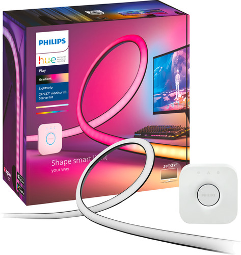 Philips Hue Gradient Lightstrip White and Color - voor 24-27 inch PC's - 3-pack + Bridge Main Image