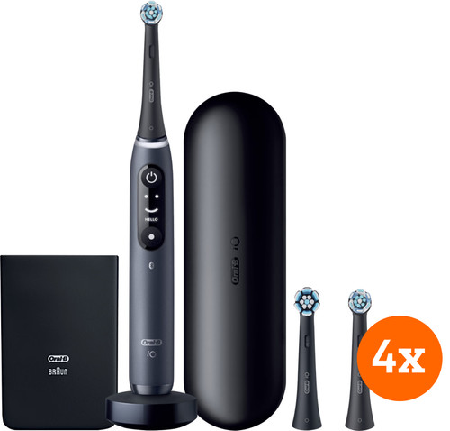 Oral-B iO 7w Zwart + iO Ultimate Clean opzetborstels (4 stuks) Main Image