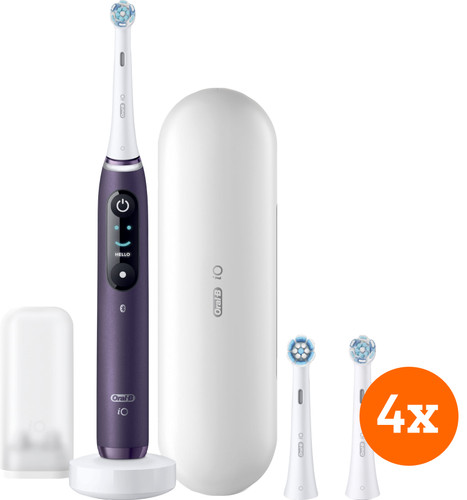 Oral-B iO 8n Paars + iO Ultimate Clean opzetborstels (4 stuks) Main Image