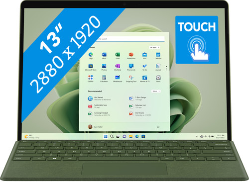 Microsoft Surface Pro 9 i5/8GB/256GB Forest - Coolblue - Before 23:59 ...