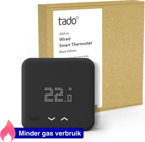 Aanpassing Levering verkoper Tado Slimme Thermostaat V3+ Zwart bedraad startpakket - Coolblue - Voor  23.59u, morgen in huis