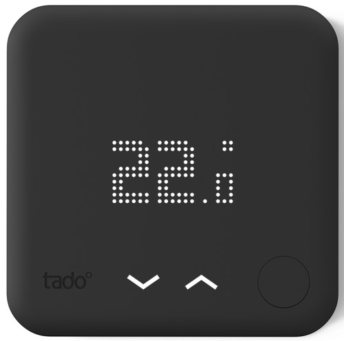Tado Slimme Thermostaat V3+ Zwart bedraad - Coolblue - Voor 23.59u, morgen in huis