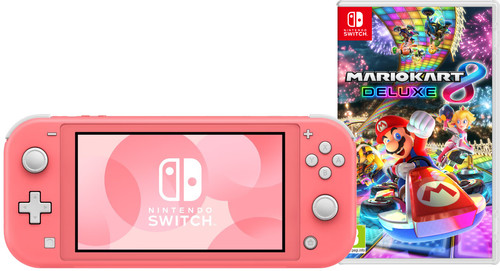 Nintendo Switch Lite Coral + Mario Kart 8 Deluxe Switch Main Image