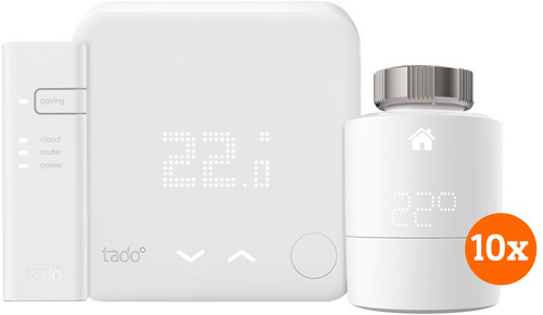 Tado Smart Thermostat V3+ Starter Pack + 10 Radiator Knobs Main Image