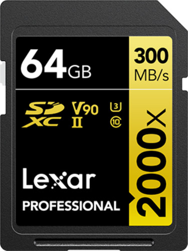 Lexar Professional 2000x GOLD 64GB SDXC 300mb/s Main Image