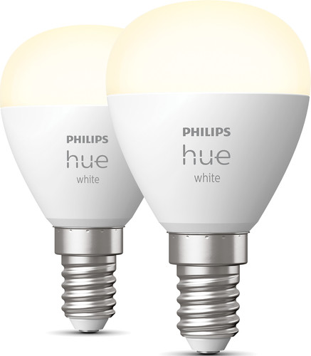 krant Leraar op school Moreel onderwijs Philips Hue Kogellamp White E14 Duo pack - Smart lampen - Coolblue