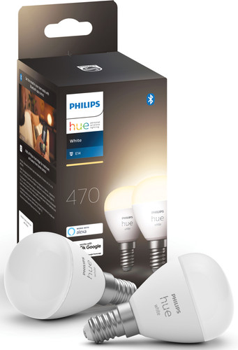 Philips Hue Filament Light White Candle Lamp E14 Duo Pack