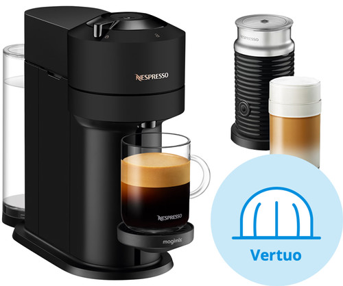 Mentor mat Kilometers Magimix Nespresso Vertuo Next met Aeroccino Mat Zwart - Coolblue - Voor  23.59u, morgen in huis