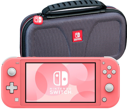 Nintendo Switch Lite Koraal + Bigben Officiële Nintendo Switch Lite Beschermtas Main Image