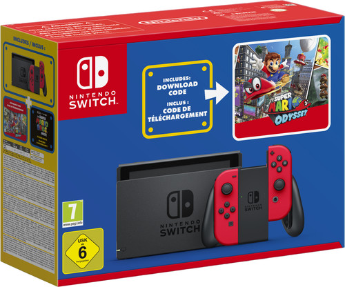 Nintendo Switch Rood + Super Mario Odyssey - Coolblue - Voor 23.59u ...