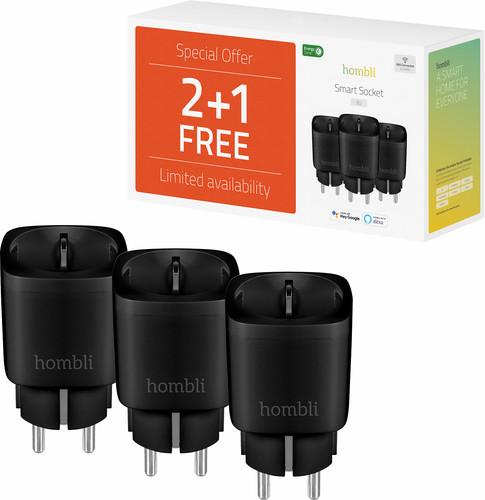 DE BESTE HOMBLI SLIMME STEKKERS ZWART 3-PACK - SLIMME STROOMAANSLUITING VOOR UW HUIS