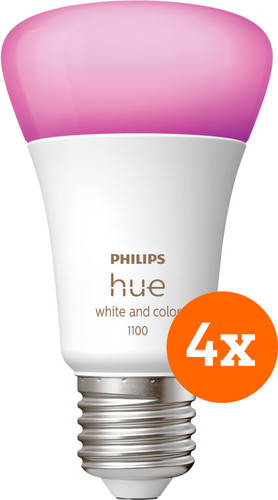 DE BESTE PHILIPS HUE WHITE AND COLOR E27 1100LM 4-PACK IN DE MARKT