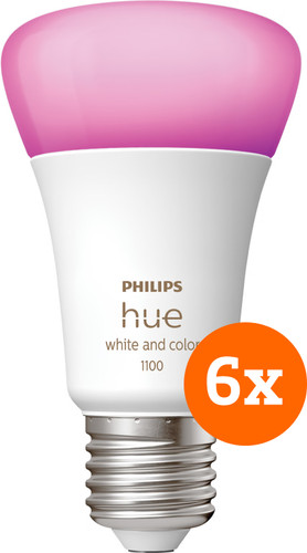 Philips Hue White & Color E27 1100lm 6-pack Main Image