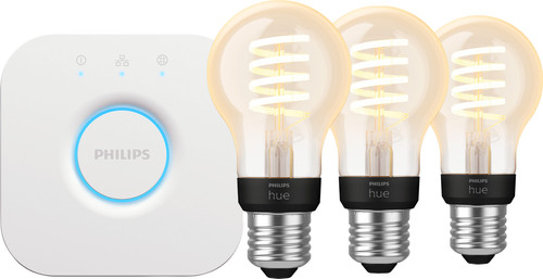 Philips Hue Filament White Ambiance Standaard 3-Pack + Bridge Main Image