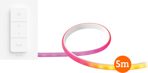 Philips Hue Gradient Light Strip Basic Set 5 Meters + Wireless Dimmer ...